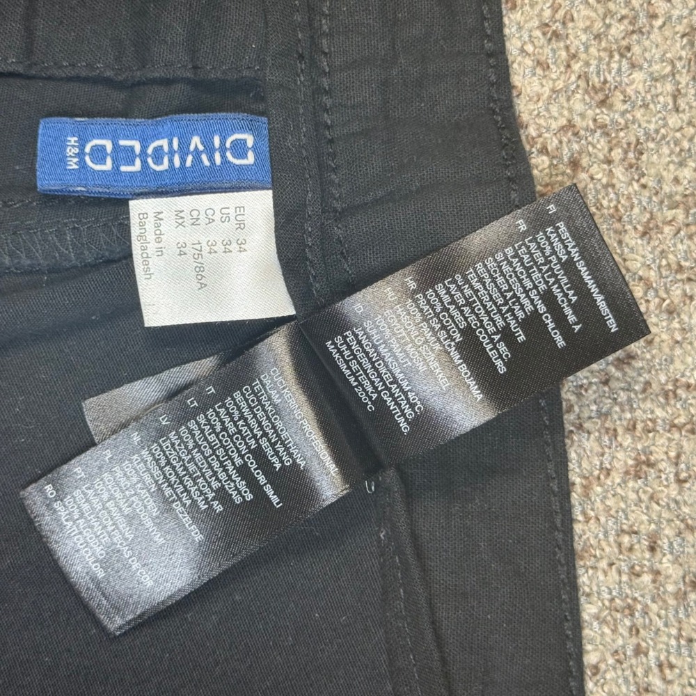 H&M Divided Mens Black Chino Shorts Size 34 Cotton Button Fly Casual Summer - Picture 6 of 9